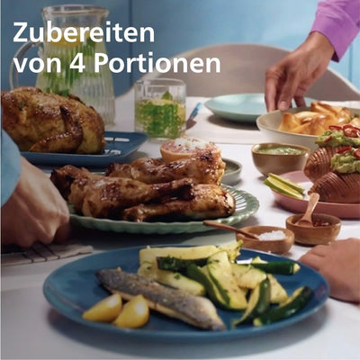 Philips Dual Basket Airfryer 3000-Serie, 9L, 2 Schubladen, Synch-Funktion, Rapid Air Technologie, Vielseitige Große Heißluftfriteuse, 90% Weniger Fett und Energiesparend, HomeID-App (NA350/00)