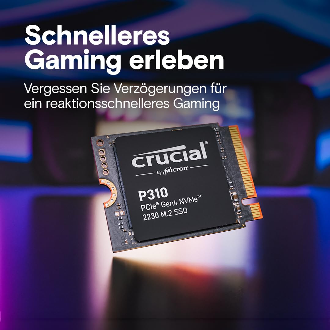 Crucial P310 SSD 1TB M.2 2230 PCIe Gen4 NVMe Interne SSD, bis 7.100 MB/s, mit Steam Deck, ASUS ROG Ally, MSI Claw & Microsoft Surface kompatibel - CT1000P310SSD2