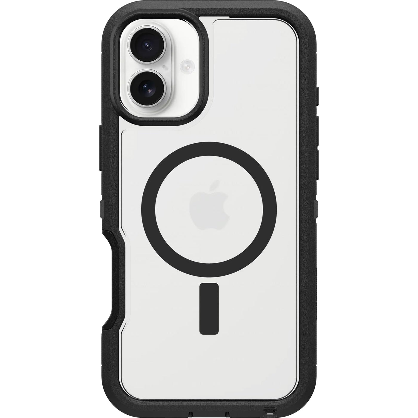 OtterBox Defender Series XT MagSafe Hülle für iPhone 16 Plus, stoßfest, Ultra-robust, schützende Hülle, 7X getestet nach Militärstandard, Transparent/Schwarz, Keine Einzelhandelsverpackung