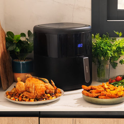 Cecotec Heißluftfritteuse ohne Öl, 6 L mit Zubehör Cecofry Bombastik 6000 Full, 1700 W, PerfectCook-Technologie, Einstellbare Temperatur und Zeit, Touch-Steuerung, 12 Modi