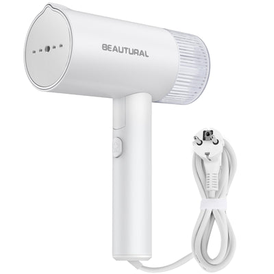 BEAUTURAL Dampfglätter, Faltbar 1000W Handdampfbügler 150ML Tank 1,9M Kabellänge Dampfbüste Kleidung Handheld Garment Steamer Mini Reise Dampfbügeleisen