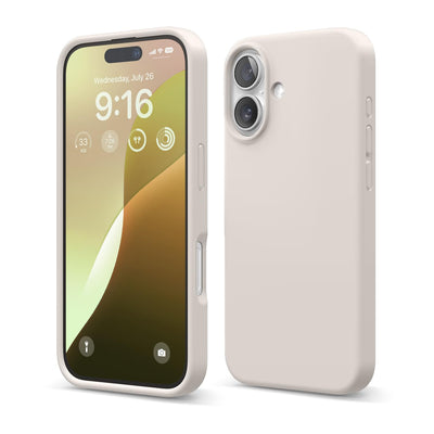 elago Premium Liquid Silikon Hülle Kompatibel mit iPhone 16 Hülle, Ganzkörper Handyhülle, Stoßfest, Schlanke Handyhülle, Kratzfester weicher Mikrofaser-Innenfutter, 6.1 Zoll (Taupe)