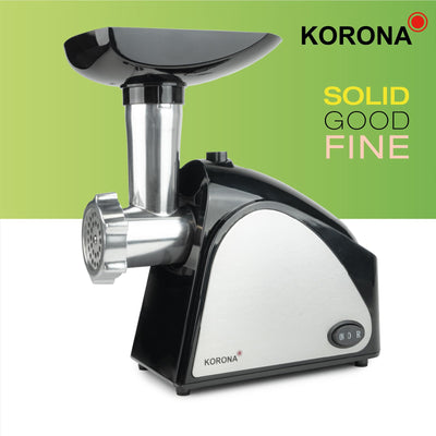 Korona 25200 Fleischwolf | Edelstahl | Für herzhafte und süße Speisen | Plätzchen | Inklusive Gebäck-, Kebbe- und Wurstfülleraufsatz | 400 Watt