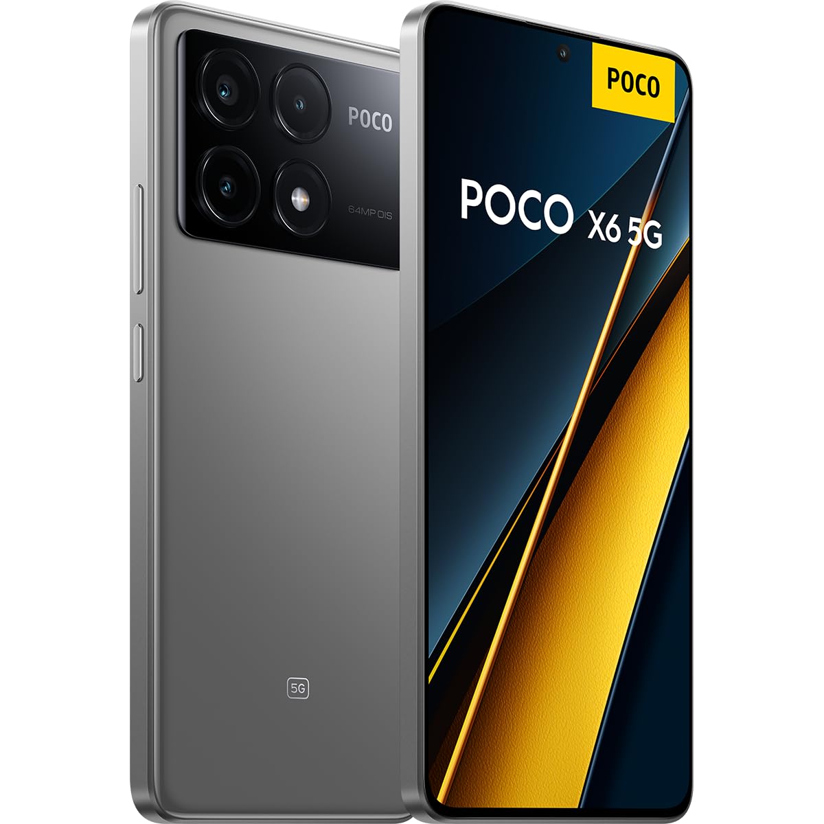 Poco X6 Pro 5G Smartphone, 12+512GB Handy ohne Vertrag, 120Hz 6,67" 1,5k AMOLED Display, 64MP OIS Dreifach-Kamera, 5000mAh, 67W Turbo-Charge, Dual-SIM, Grau