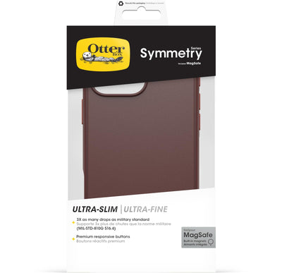 OtterBox Symmetry Series MagSafe Hülle für iPhone 16 Pro Max, stoßfest, sturzsicher, dünne Schutzhülle, 3X mehr Stürze als nach Militärstandard, Braun