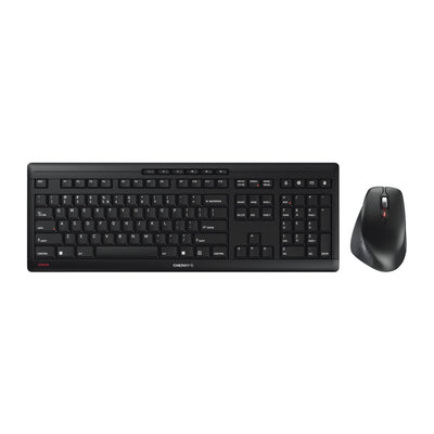 CHERRY STREAM DESKTOP COMFORT, Kabelloses Tastatur-Maus-Set, EU-Layout (QWERTY), 2,4 GHz Funk, Flüsterleise Tasten, Ergonomische Rechtshändermaus, Schwarz