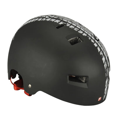 FISCHER BMX Fahrradhelm, Radhelm, Dirt Bike Helm Track, L/XL, 58-61cm, schwarz weiß, TÜV geprüft