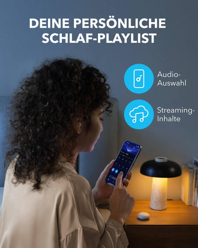 soundcore Schlaf-Earbuds Sleep A20 von Anker, Geräuschblockierung, Seitenschläfer, 80h Wiedergabe, Schlaf-Analyse, personalisierbare Weckfunktion, Bequemes flaches Design