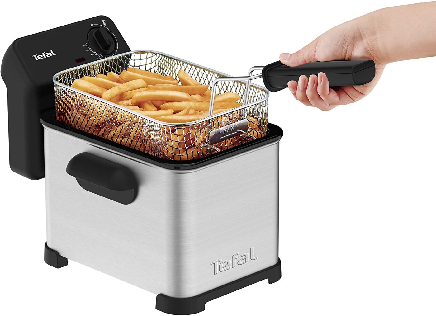 Tefal FR5030 Family Pro Access 4,0L Fritteuse | 3000 Watt | Semiprofessionell mit Öl | herausnehmbarer Ölbehälter | Kühlzonen-Technologie | leichte Reinigung, knusprige Pommes | edelstahl/schwarz