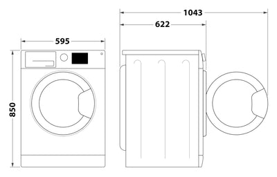 Bauknecht WM Elite 9AA Waschmaschine/ 9 kg/ 1400 U/min/Energieeffizienzklasse A/ActiveCareColor+/ A-20%/ SteamHygiene-Antivirus/SteamRefresh/Stop&Add-Nachlegefunktion/Volle Ladung 45Min.