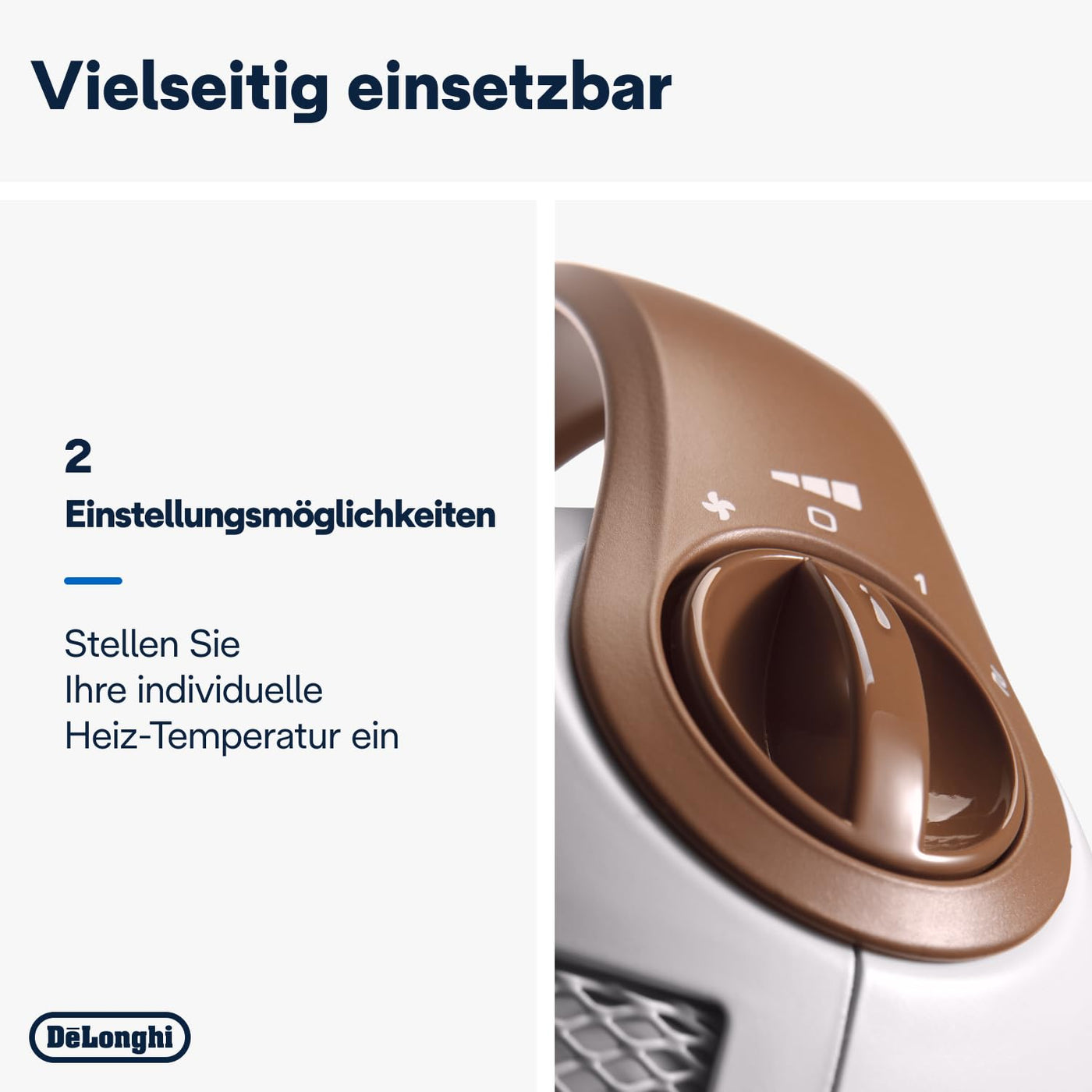 De'Longhi Capsule HFX30C18.IW Keramikheizer – Mobiler Heizlüfter mit 1.800 W, 2 Heizstufen, Anti-Frost-Funktion, für Räume bis 55 m³, Weiß