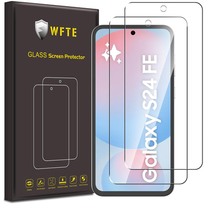 WFTE [2 Stück Schutzfolie für Samsung Galaxy S24 FE Panzerglas Glasfolie 9H Härte, Anti-Kratzen, Anti-Bläschen Displayschutzfolien Panzer Schutz Glas für Samsung S24 FE