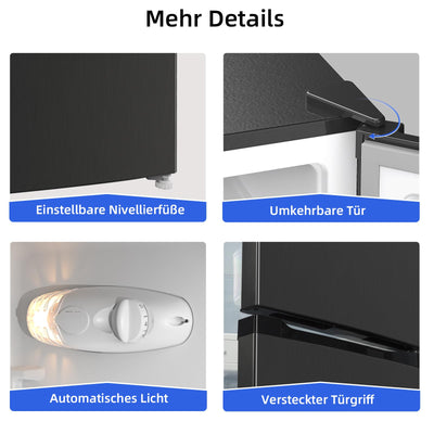 CHIQ Kühlschrank mit Gefrierfach 157L, Kühl-Gefrierkombination leise, Low-frost, 144 cm Hoch, 47 cm Breit, Kühlkapazität: 109L | Gefrierkapazität: 48L, for Eigentumswohnungen FBM157L42