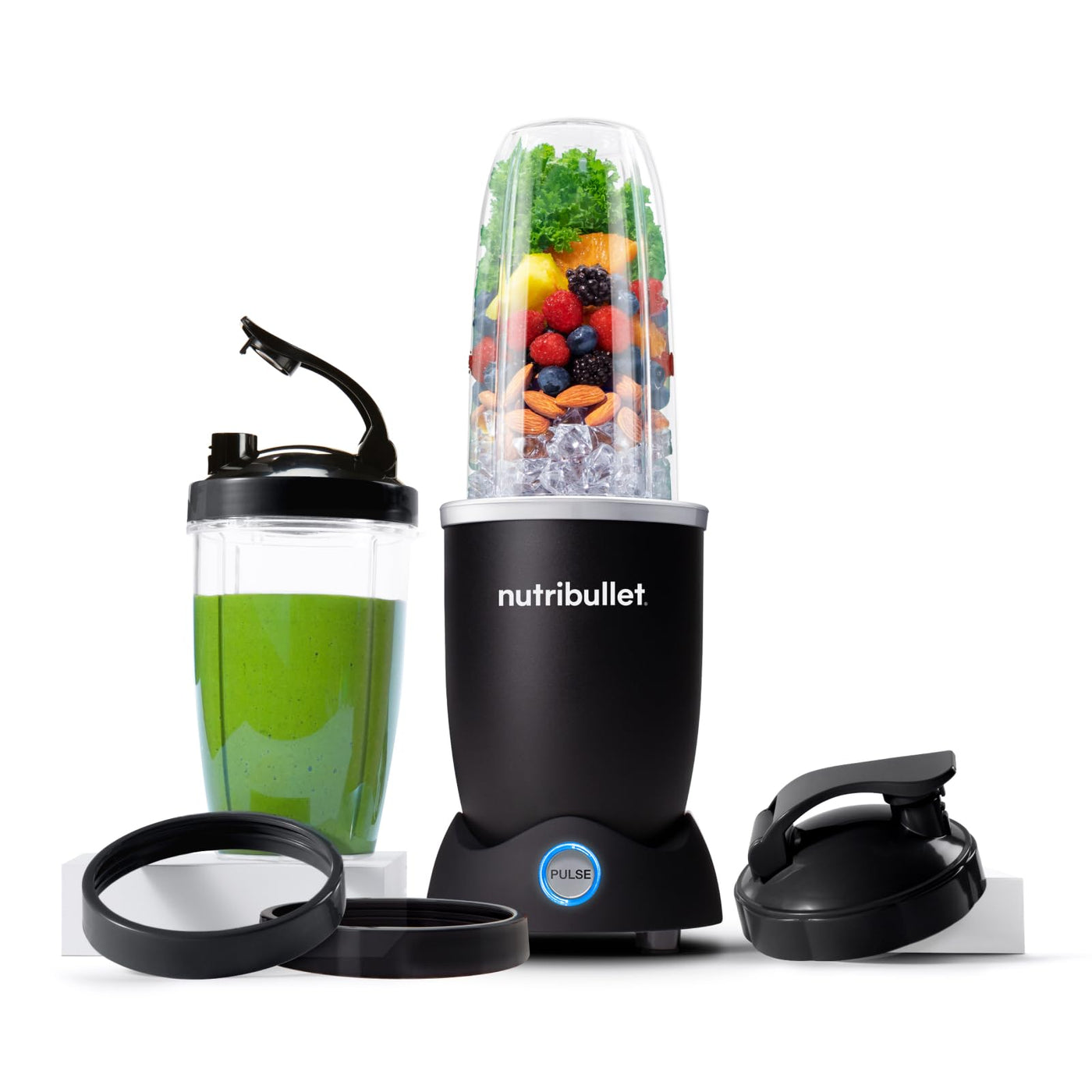 Nutribullet Pro 1200, Elektrischer Mixer, Zerkleinerer, Smoothie Mixer, Multifunktionsmixer, 1200w Leistung, 700ml und 900ml Gläser, schwarz, NB120MB