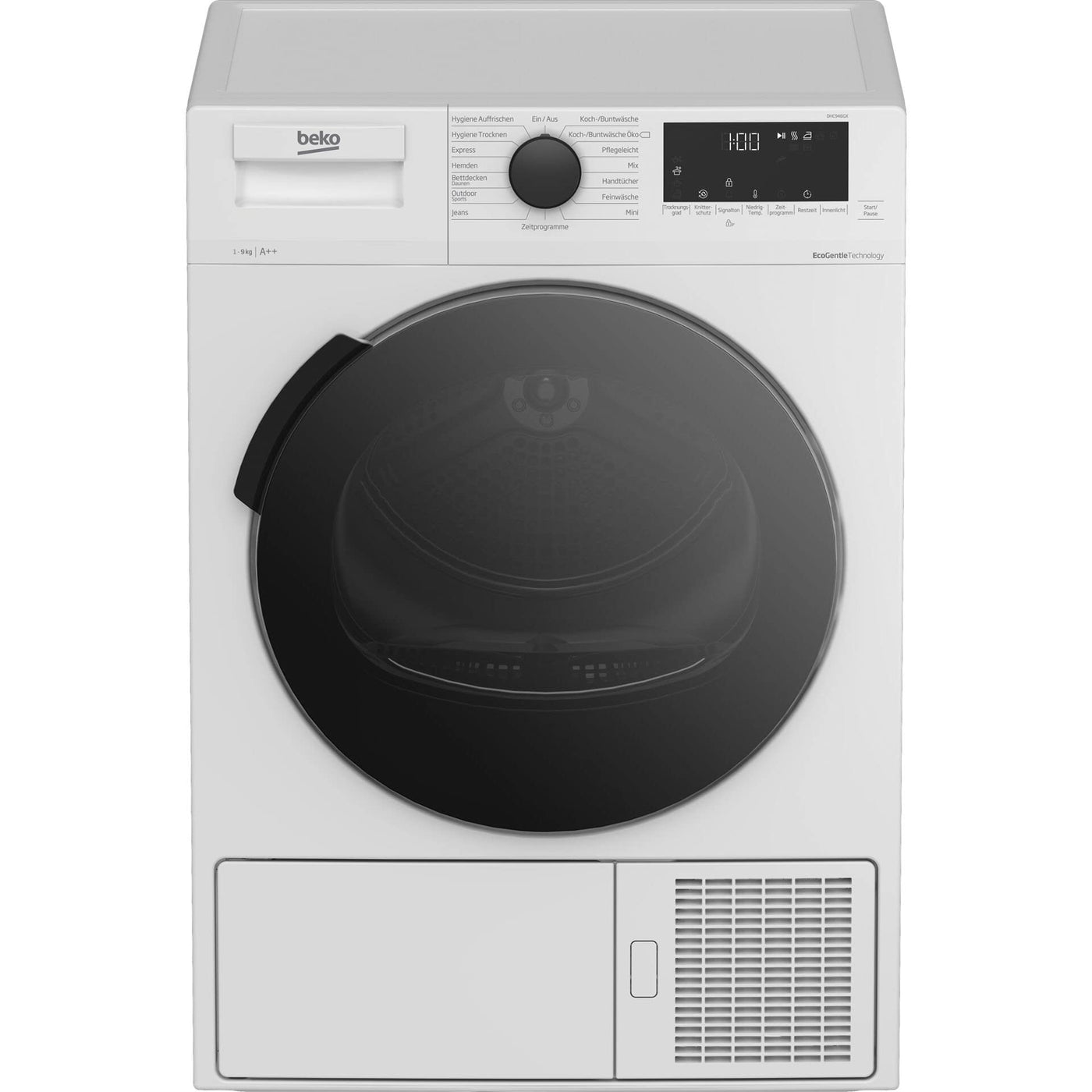 Beko DHC946GX b300 Wärmepumpentrockner, Wäschetrockner, 9 kg, Frontlader, AquaWave Schontrommel, Hygiene Trocknen & Hygiene Auffrischen, 15 Programme, Weiß