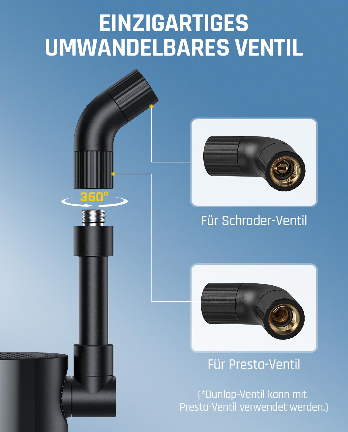 Fanttik X9 Ace Mini Fahrradpumpe, Akku Kompressor, 32s Schnellaufblasbare Elektrische Fahrradpumpe, 150 PSI Luftpumpe mit Presta- und Schrader-Ventil, für Rennrad, Mountainbike, E-Bike, Stadtrad