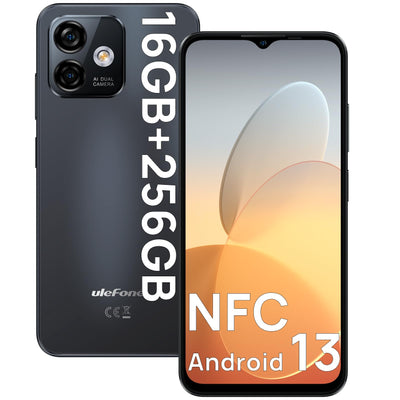 Ulefone Note 16 Pro Handy Ohne Vertrag (2024), 16GB+256GB Android 13 Smartphone, 50MP+8MP Kamera 4400mAh, 6.52" HD+, Dual SIM 4G Simlockfreie Handys Octa Core/Fingerabdruck/NFC/OTG/GPS