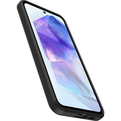 OtterBox Sleek Hülle für Samsung Galaxy A55 5G, stoßfest, sturzsicher, ultraschlank, schützende Hülle, Getestet nach Militärstandard, Schwarz - Keine Einzelhandelsverpackung