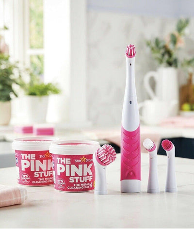 Britains Beauty The Miracle Stuff Bürstenset , The Pink Stuff Star Drops 2 Reinigungspaste, elektrische Bürsten mit 4 Bürstenköpfen.