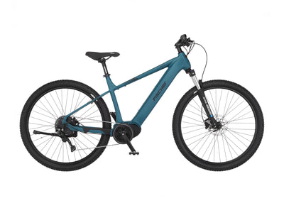 FISCHER E-Mountainbike MONTIS 4.1i, Elektrofahrrad für Damen und Herren, RH 43 cm, Mittelmotor 80 Nm, 36 V Akku, eisdunkeltürkis matt