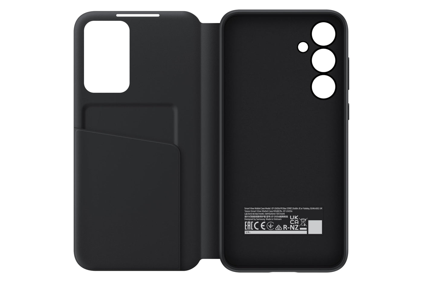 Samsung Smart View Wallet Smartphone Case EF-ZA556 für das Galaxy A55 5G, Handyhülle, Kartenfach, Sichtfenster, Black