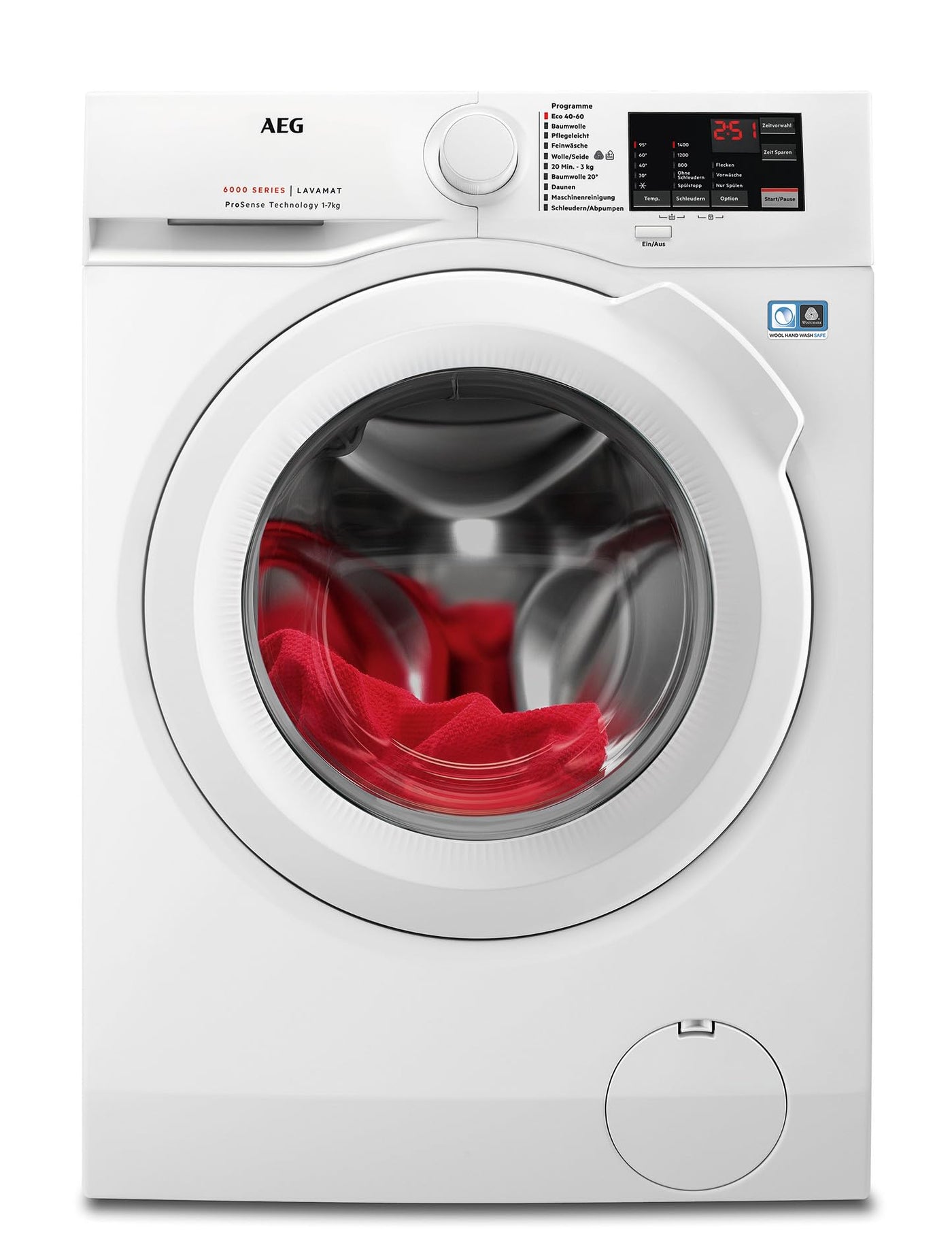 AEG L6FBG51470 Waschmaschine / Serie 6000 mit ProSense / Testsieger der Stiftung Warentest / 7,0 kg / Leise / Mengenautomatik / Nachlegefunktion / Kindersicherung / Wasserstopp / 1400 U/min