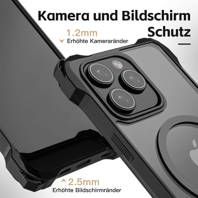 GUtttGU Handykette für iPhone 16 Pro Max Hülle mit Band mit 2 Displaychutz Panzerglas + 2 Kamera Schutzfolie Klar Handyhülle Kompatibel mit Magsafe Schutzhülle für iPhone 16 Pro Max Schwarz