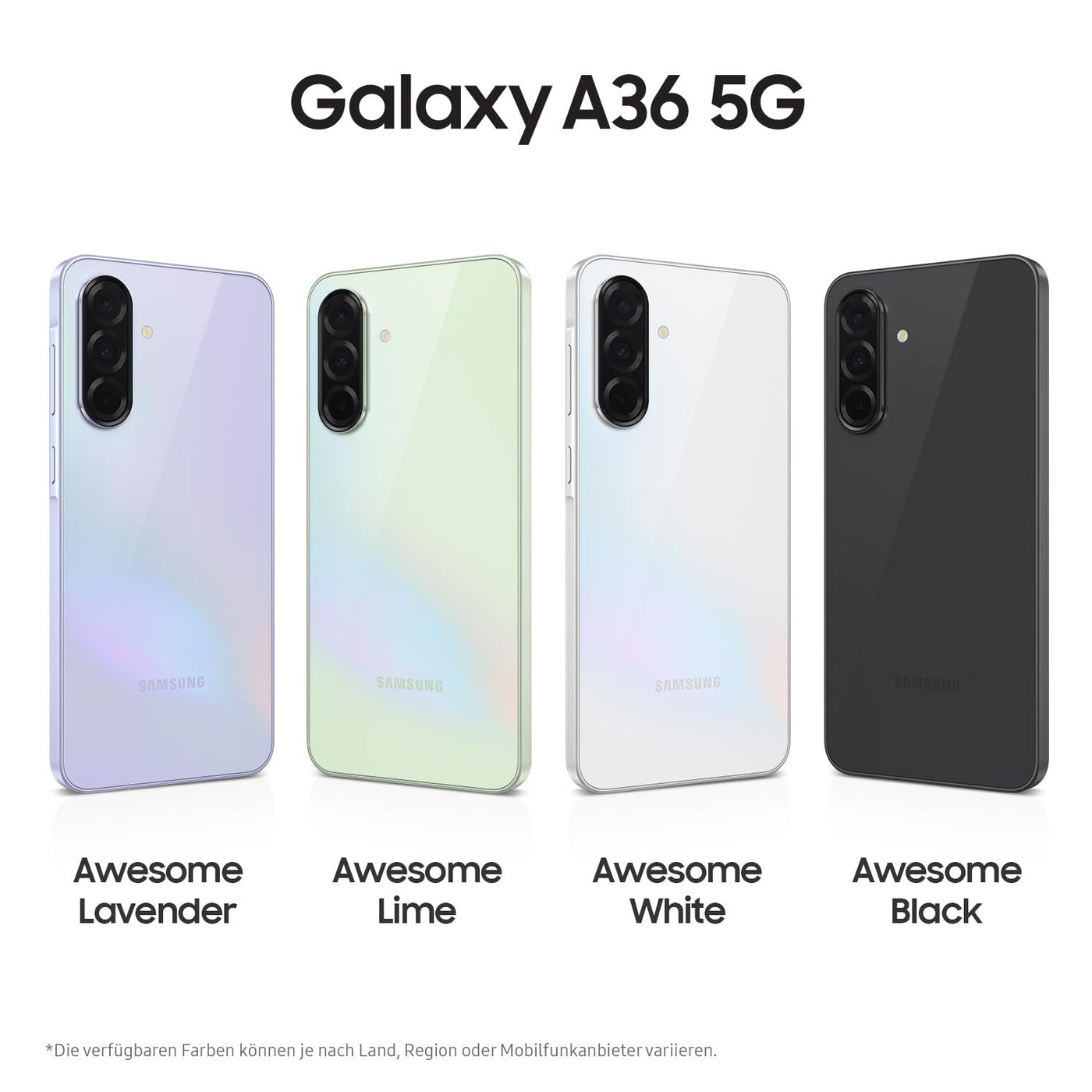 Samsung Galaxy A36 5G AI Smartphone ohne Vertrag, Simlockfreies AI Handy mit Android, 8 GB RAM, 256 GB Speicher, 50-MP-Kamera, Awesome Lime, 2,5 Jahre Herstellergarantie [Exklusiv auf Amazon]