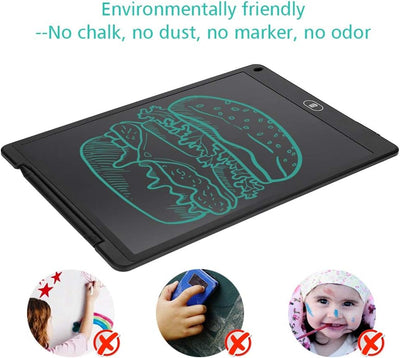 ASHATA LCD Writing Tablet,12 Zoll Portable LCD Digital Augenfreundlich Schreibtafel Papierlos Grafiktablet,Handwriting Board Multifunktion Schreibtafel für Zeichnung Malerei Notiz usw.