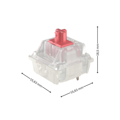 CHERRY MX RGB SILENT RED Switch Kit, 23 Mechanische Tastatur-Schalter, für DIY, Hot Swap oder Gaming-Keyboard, Linearer Switch ohne Klick, Leichtgängig & Leise