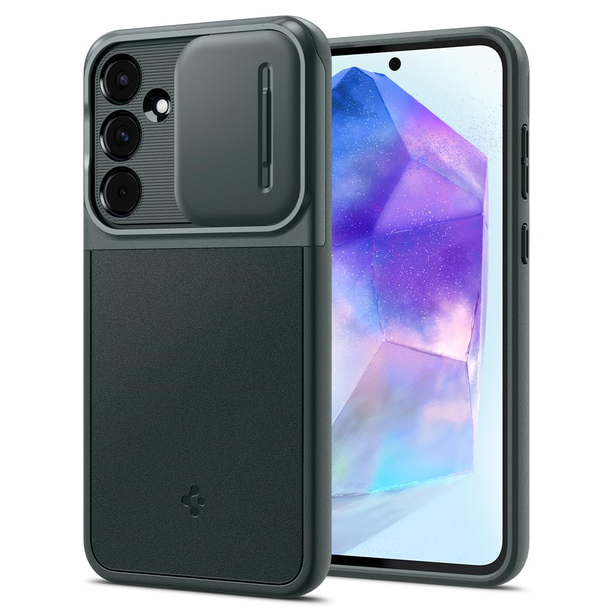 Spigen Optik Armor Hülle Kompatibel mit Samsung Galaxy A55 5G -Grün