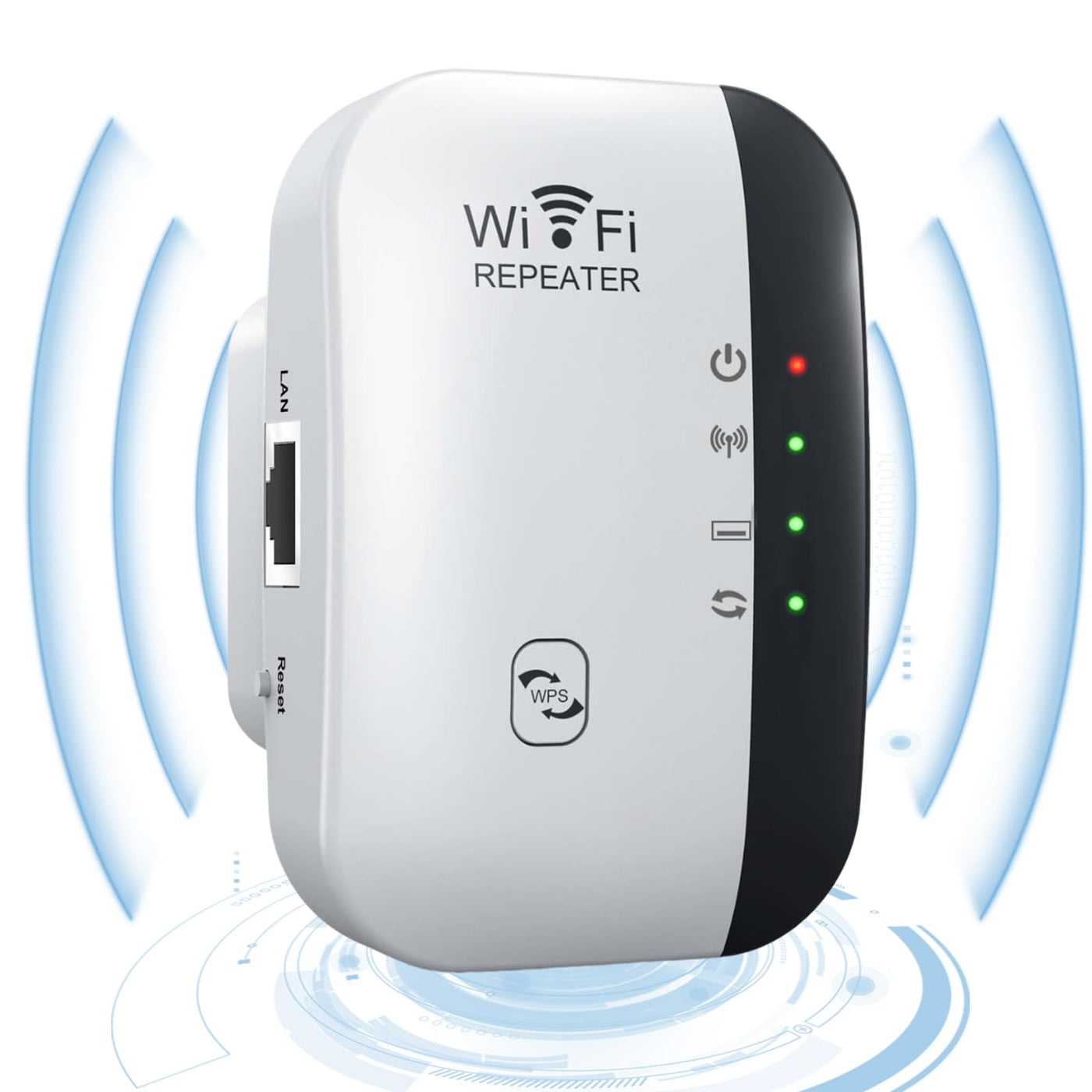 Amplificateur de signal WiFi Répéteur WLAN Amplificateur WLAN Répéteur WiFi Extendeur WiFi jusqu'à 4000 pieds carrés avec mode répéteur/AP avec port Ethernet vers tous les appareils WLAN Configuration en 1 clic Point d'accès avec 1 câble