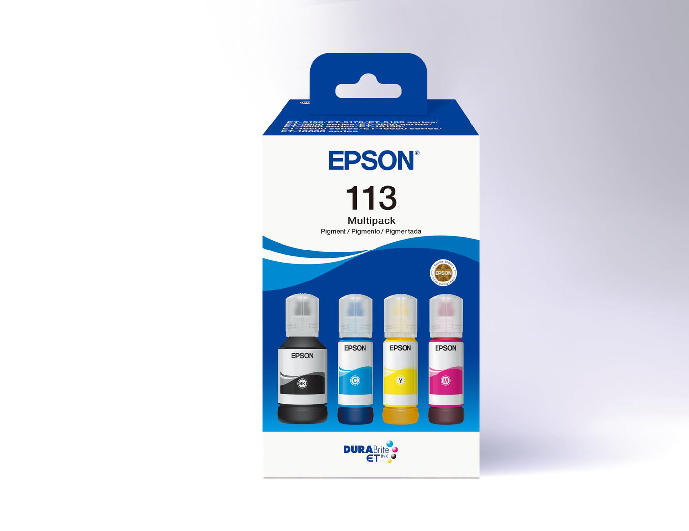 Epson EcoTank 113 Original Tinte in Flaschen, Multipack mit vier Farben, Pigmenttinte