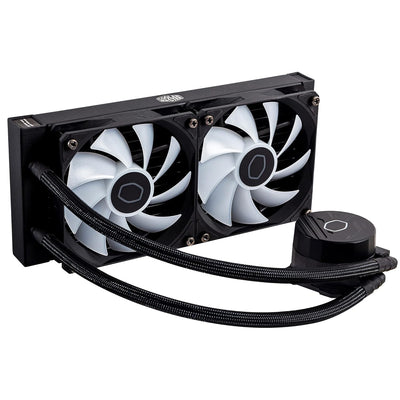 Cooler Master MasterLiquid 240L Core ARGB Wasserkühlung - CPU-Flüssigkeitskühler mit Zweikammer-Gen-S-Pumpe, überlegende PC-Kühlung mit 120mm -Lüfter, LGA 1700- und AM5-Halterungen – Schwarz