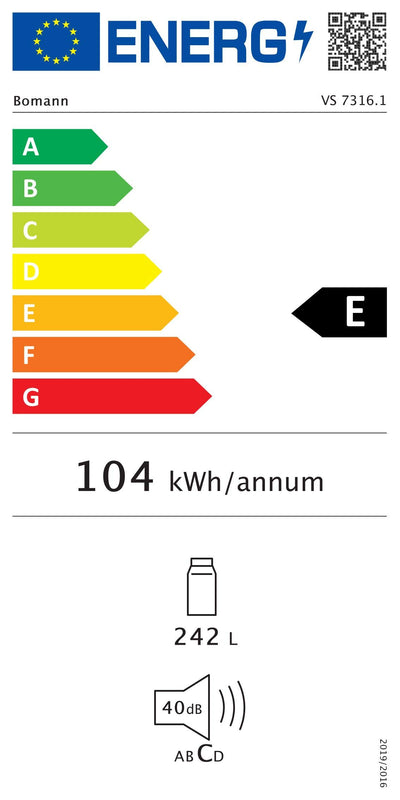 Bomann® freistehender Vollraumkühlschrank | Standkühlschrank groß 242 Liter | inkl. LED-Beleuchtung | ideal für Getränke und Lebensmittel | Türanschlag wechselbar | VS 7316.1 weiß