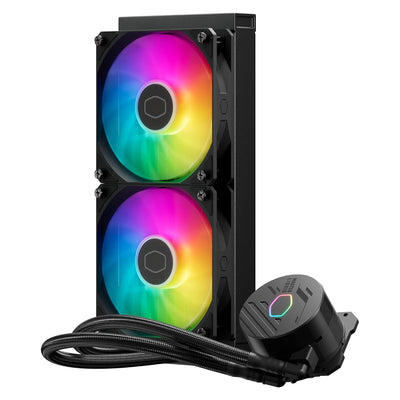 Cooler Master MasterLiquid 240L Core ARGB Wasserkühlung - CPU-Flüssigkeitskühler mit Zweikammer-Gen-S-Pumpe, überlegende PC-Kühlung mit 120mm -Lüfter, LGA 1700- und AM5-Halterungen – Schwarz