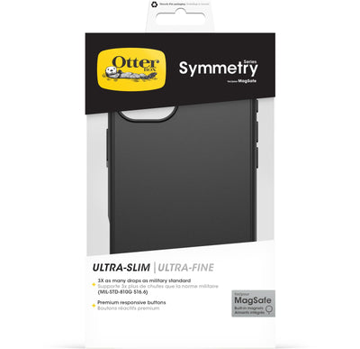 OtterBox Symmetry Series MagSafe Hülle für iPhone 16 Plus, stoßfest, sturzsicher, dünne Schutzhülle, 3X mehr Stürze als nach Militärstandard, Schwarz