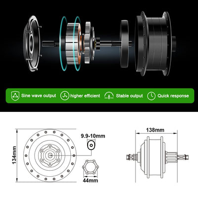 Kit de conversion de vélo électrique YOSE POWER 36V250W 26" Kit de conversion de vélo électrique moteur arrière 26'' pour cassette à pignon avec contrôleur intégré Batterie 36V13Ah