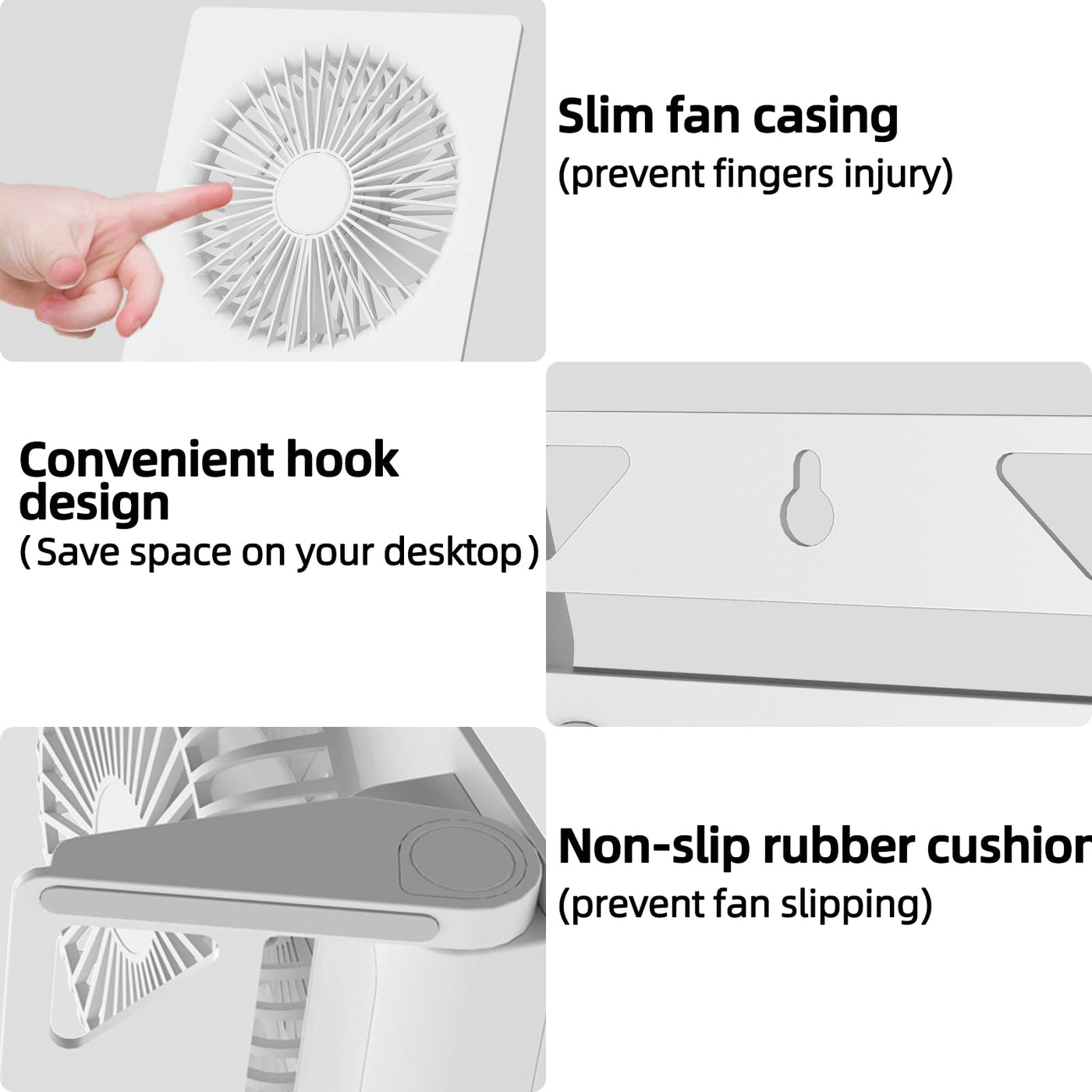 VEMONT Mini Tischventilator, USB Ventilator,5000mAh Akku-Ventilator,180°Kippbarer tragbarer Ventilator mit Fernbedienung, stufenlose Geschwindigkeit, starker Wind, leise hängende Ventilatoren-Schwarz