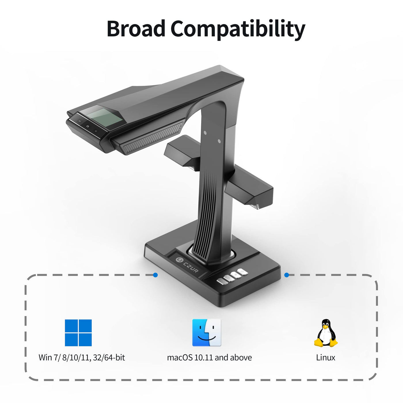 CZUR ET24 Pro Professioneller 24MP Buchscanner mit HDMI,HD Dokumentenscanner A3 Scanner mit Laser Verflachungstechnologie OCR Dokumentenkamera Visualizer für Windows, macOS und Linux