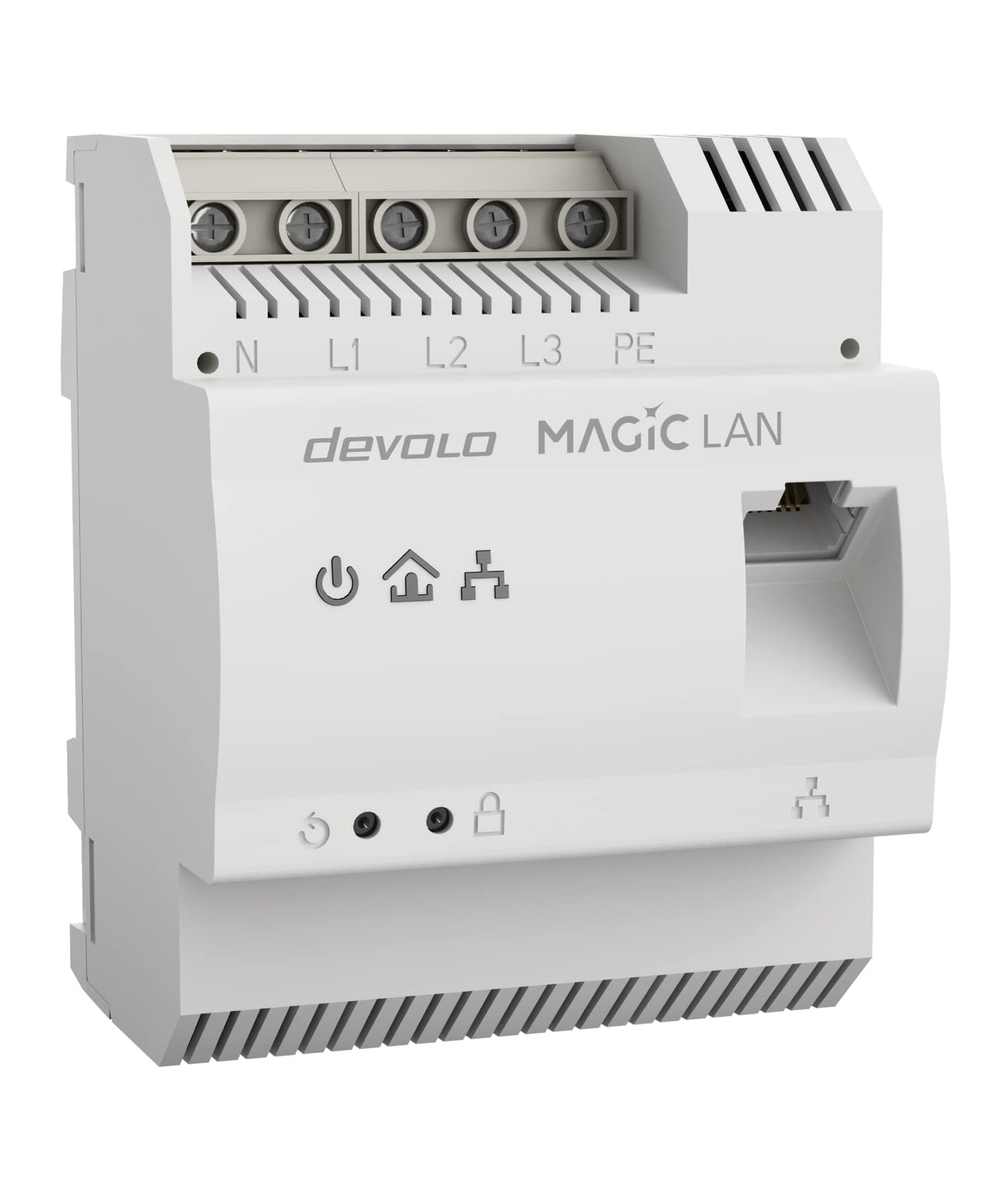 devolo Magic 2 LAN DINrail Powerline Hutschienen Adapter, bis zu 2.400 Mbit/s, Internet aus dem Verteilerkasten, professionelles Heimnetzwerk, grau