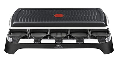 Tefal Raclette Ambiance RE4588 | für 10 Personen, inklusive Tischgrill-Funktion | Grillplatte antihaftbeschichtet + spülmaschinengeeignet | 2 Meter langes abnehmbares Kabel | Schwarz/Edelstahl | 1350W