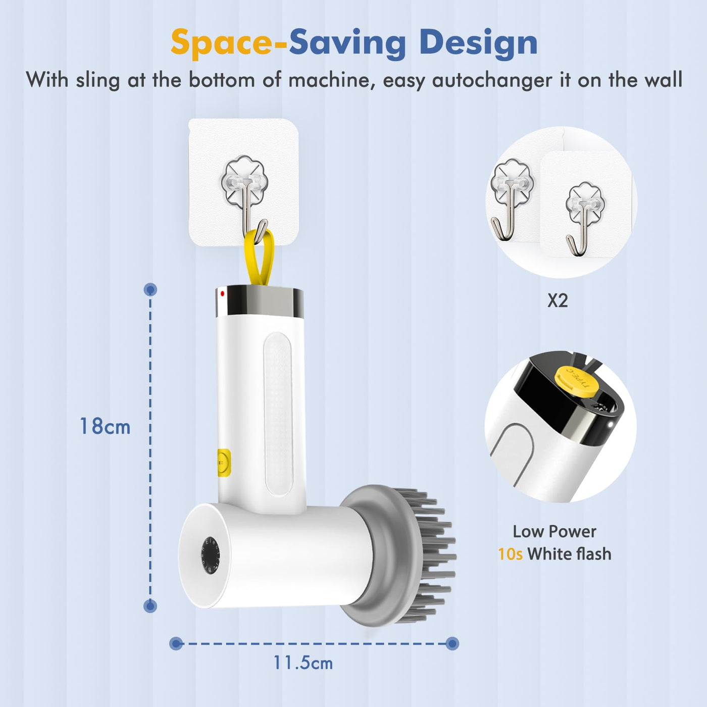 Elektrische Reinigungsbürste,Spin Scrubber für Bad und Fugen,Cleaning Brush für Haushalt mit 5 Bürstenkopfe,2 Modi Perfekt für Tiefe reinigen von Fliesen,Küche,Grille,Glas und Reifen-led Anzeige