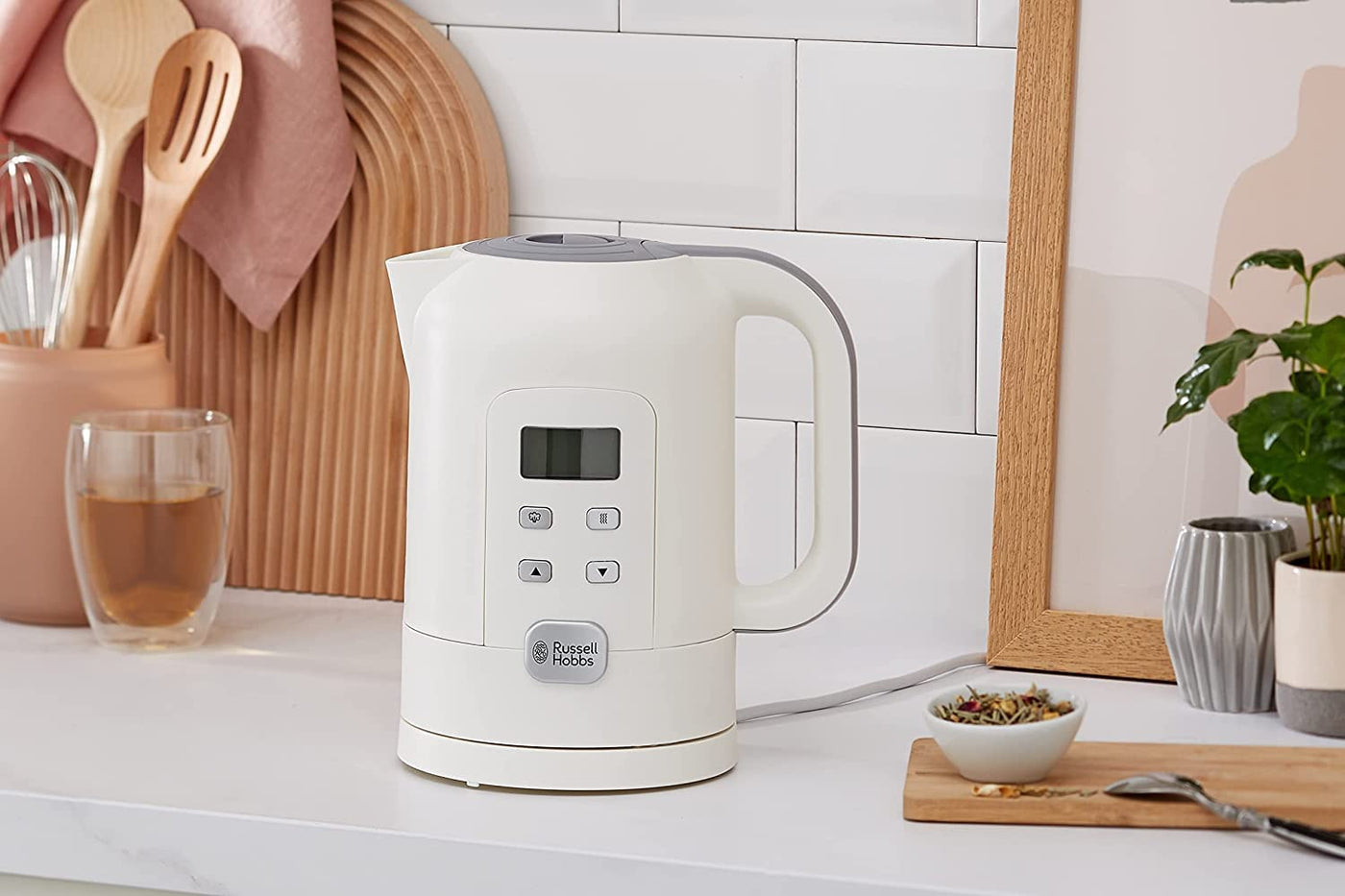 Russell Hobbs Wasserkocher mit Temperatureinstellung Digital [25°-100°C, u.a. für Babynahrung, Soll & Ist-Temperatur-LCD Anzeige] Precision Control (1,7l, 2200W, Warmhaltefunktion, Babymilch) 21150-70