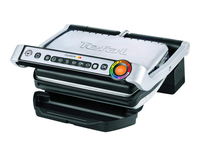 Tefal OptiGrill Kontaktgrill, 6 Programme, Garstufenanzeige, Abnehmbare Platten, Manueller Modus, Elektrogrill, Edelstahl, GC705D16