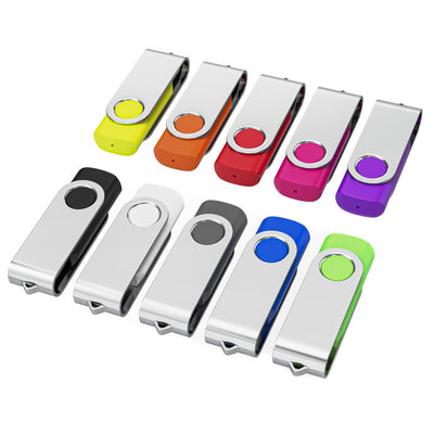 16GB USB Stick 10 stück, Wooolken USB 2.0 Speicherstick Swivel Datenspeicher Metall Memory Sticks Flash Drive USB Sticks 10er Pack (10 Colors)