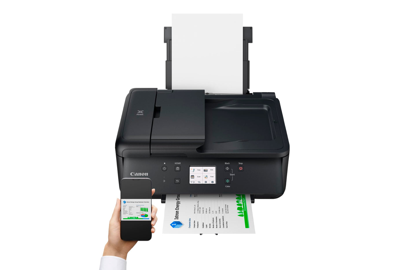 Canon PIXMA TR7650 Multifunktionsdrucker DIN A4 - Farbtintenstrahldrucker schwarz 4 in 1 (Scanner, Kopierer, kabelloser Drucker, Fax, Cloud Link, ADF, WLAN, LCD, 4800 x 1200 DPI, AirPrint & Mopria)