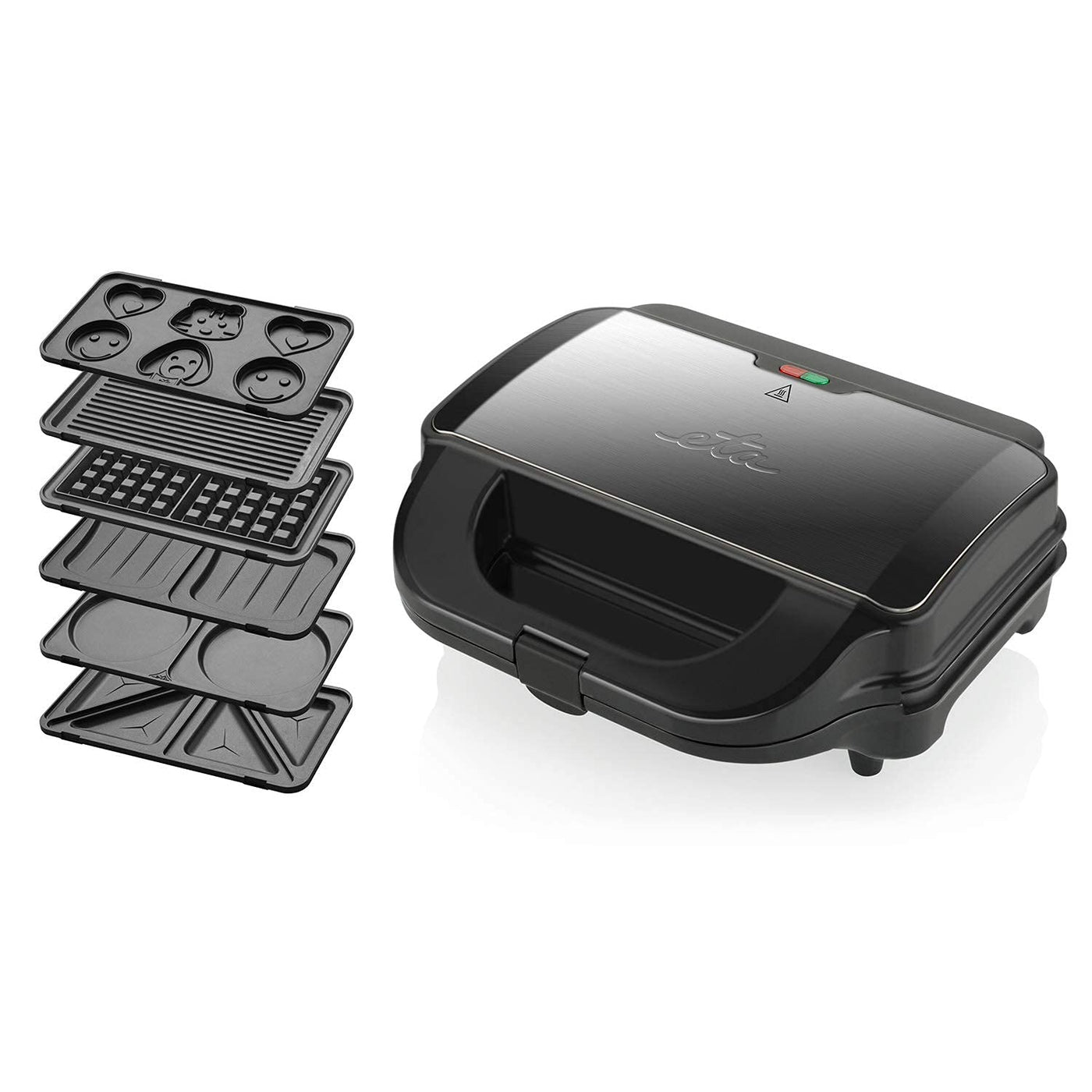 ETA Sandwichmaker 6 in 1 I Sorento Plus I Antihaftbeschichtung für leichte Reinigung ohne Anbrennen I 900 Watt I Waffeleisen, Grill und vieles mehr