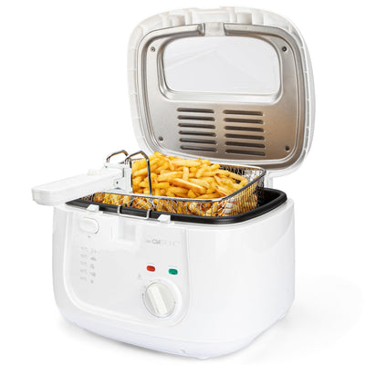 Clatronic® Fritteuse mit 2,5L Kapazität | Friteuse mit Fett | Friteuse Öl mit Geruchs- und Fettdunstfilter & Antihaft-Ölbehälter | Stufenlos regelbarer Thermostat | Fritteuse mit Öl - FR 3771