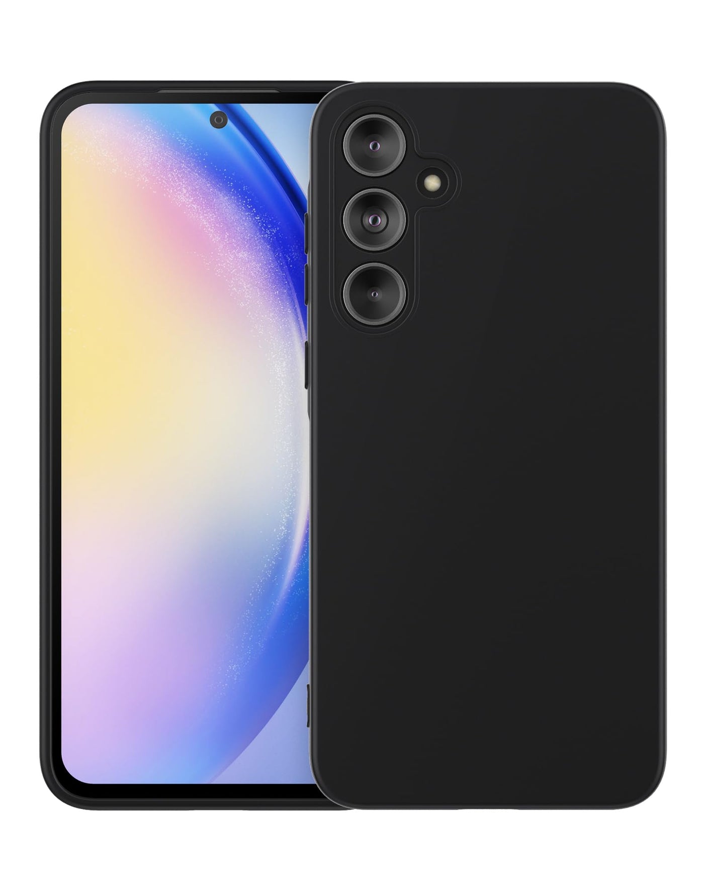 Foluu Liquid Silicone Case für Samsung Galaxy A55 5G Hülle, Silikon stoßfeste Handyhülle mit [weichem, kratzfestem Mikrofaserfutter] für Samsung Galaxy A55 5G 2024 (Schwarz)